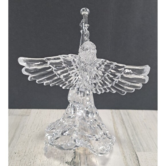 Clear Angel Playing Horn Tree Topper Acrylic Wings Christmas Decor 90s VTG 9.25" - Picture 9 of 10